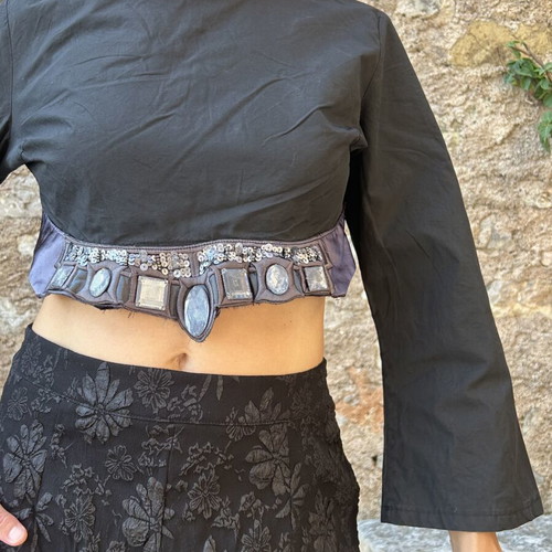 Daisy Street Cropped Blouse with Statement Waist Detail