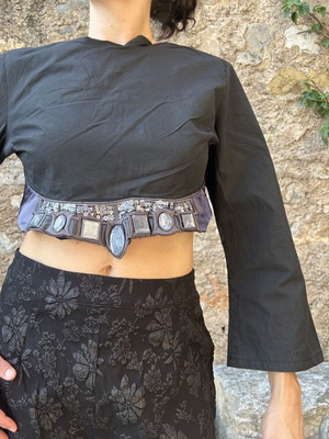 Daisy Street Cropped Blouse with Statement Waist Detail