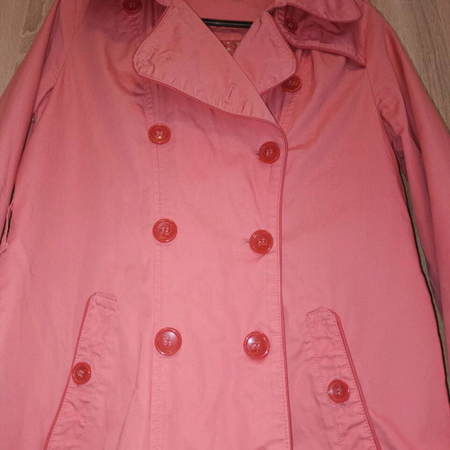 Pink cotton trench coat size Large in like new condition