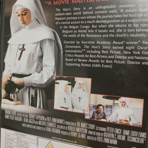 The Nun's Story DVD, Όντρι Χέπμπορν, Φρεντ Ζινέμαν δραματική ταινία