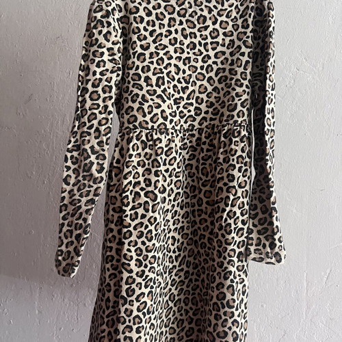 Old Navy Leopard Long Sleeve Girls Dress 4 Years 104cm like new