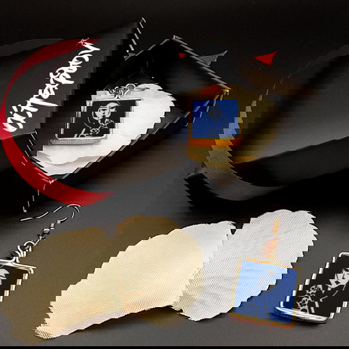 Σκουλαρίκια Silent Muse Drops καινούργια με γυναικείο πρόσωπο σε μπλε και χρυσαφί