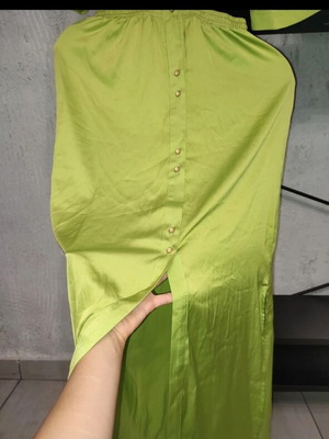 Innocent Lime Satin Cut-Out Maxi Dress new with tags, size S