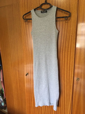 Rib dress gray like new, size S