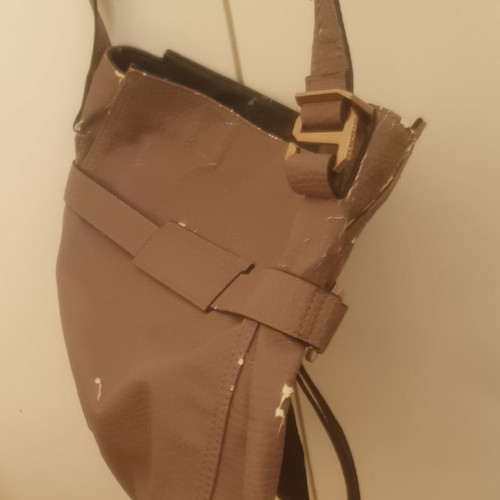 Calvin Klein Jeans women's crossbody bag, beige taupe, worn