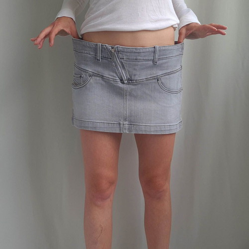 Diesel Jeans women's mini denim skirt size 29 / M, grey, stretch