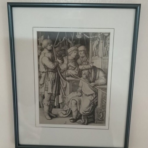 David Playing the Harp Chalcography print like new