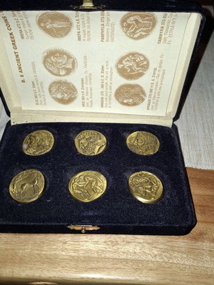 Collectible Ancient Greek Coin Set 6 Pieces like new