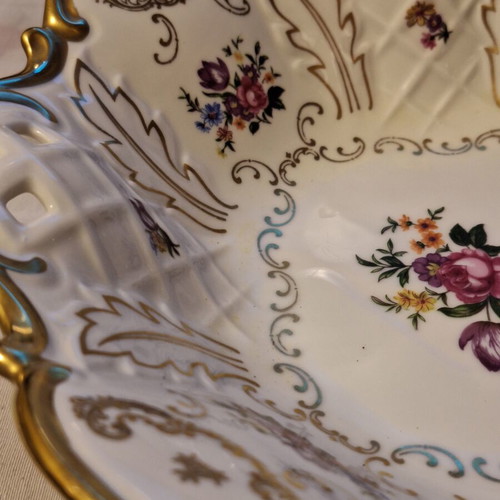 Porcelain plates set from Germany like new, hand-painted with 24k gold