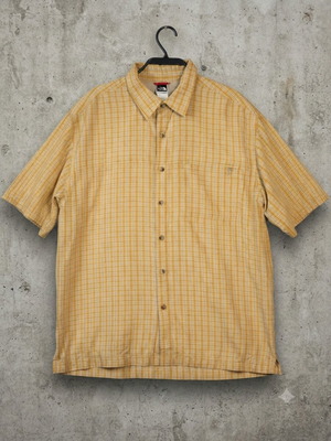 The North Face men's yellow checked quick-dry shirt size L, like new