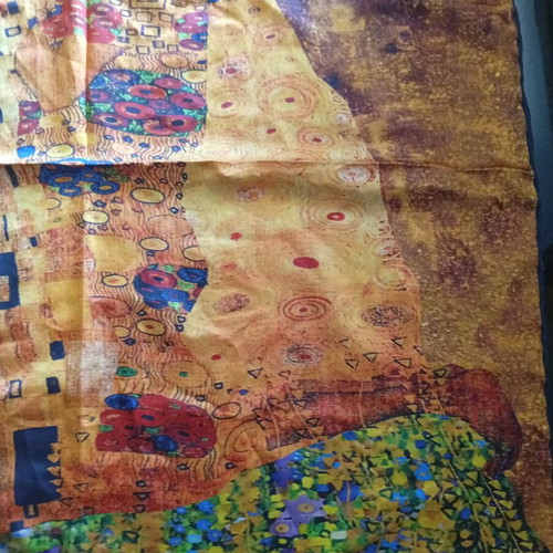 Klimt The Kiss scarf new, multicolor 51x51 cm