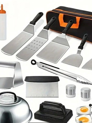 BBQ accessory set 18 pieces stainless steel new