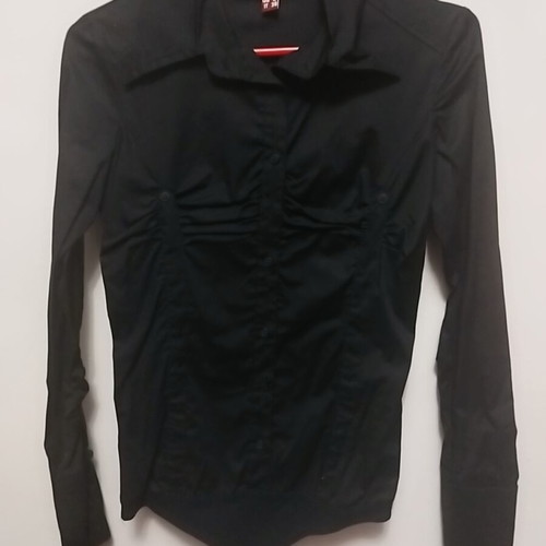 Black Attrattivo Small wrap bodysuit shirt new