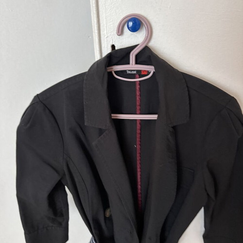 Toi&Moi trench coat jacket with double buttons, black, size S