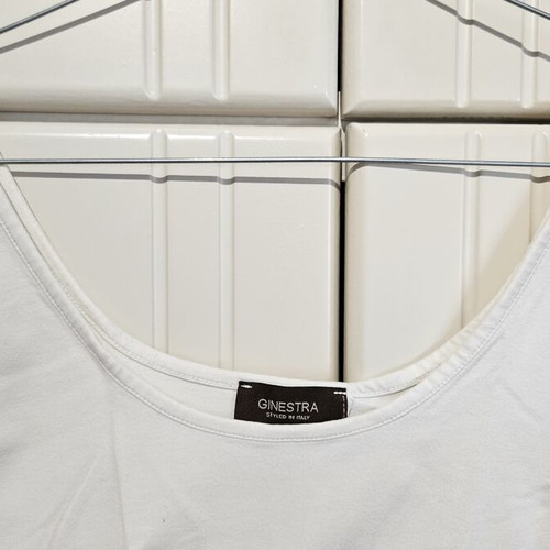 Basic sleeveless top, white, size M