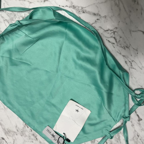 Crop Top satin mint color, new, ties at back, fits 75B and smaller