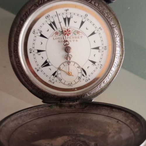 Louis Perret Les Brenets pocket watch used, silver, Ottoman era