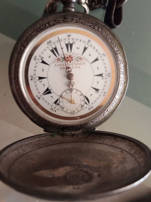 Louis Perret Les Brenets pocket watch used, silver, Ottoman era