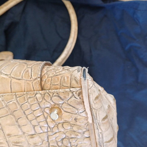 Ripani women's bag used, leather croco beige shoulder