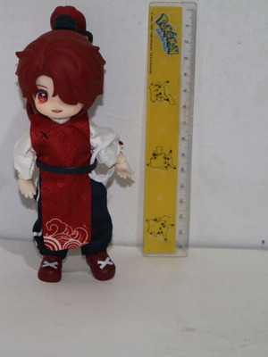 BJD Anime Doll Boy with Long Red Hair in Traditional Costume like new