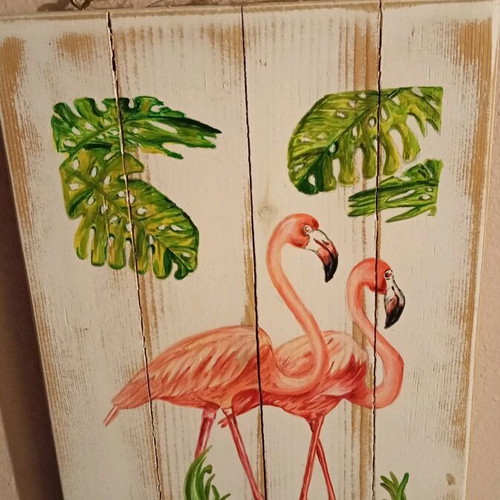 Wooden decorative hand-painted 47x26 cm like new