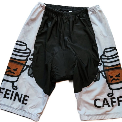 Caffeine Cycling Shorts XXL like new with padding and funny design