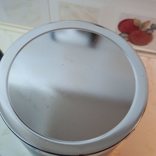 Vintage ice bucket with leather cover