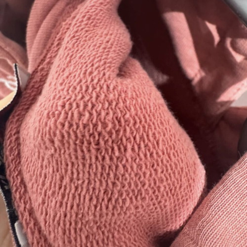 Vena women's pink sweatshirt XS used with decorative cords and letters-flowers