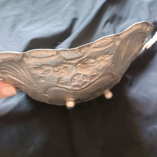 Silver-plated handmade vintage vessel like new with hallmark