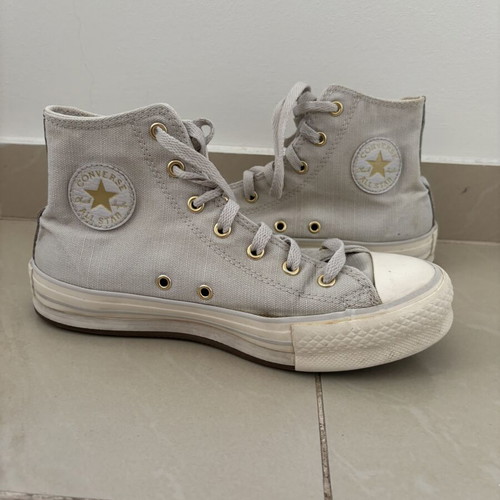 Converse Chuck Taylor All Star Lift shoes used, size 37.5, grey with gold details