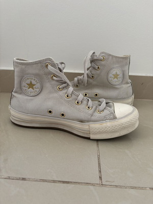 Converse Chuck Taylor All Star Lift shoes used, size 37.5, grey with gold details
