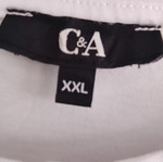 C&A women's short-sleeve T-shirt, white with colorful print, XXL