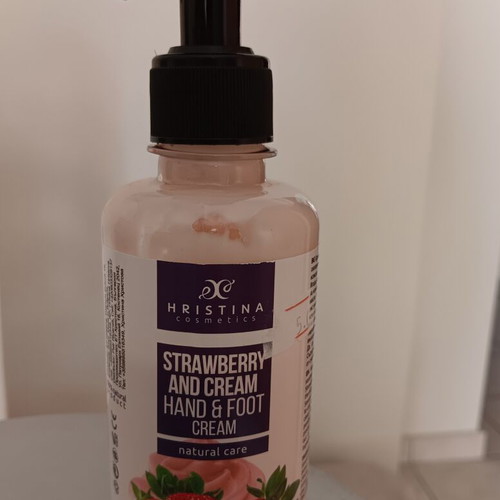 Hristina Cosmetics Strawberry and Cream Hand & Foot Cream used, 250 ml