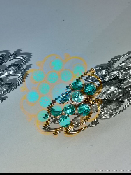 ΥΠΕΡΟΧΗ KΑΡΦΙΤΣΑ Faux Bijoux VINTAGE ΣΕ ΧΡΥΣΟ ΧΡΩΜΑ ΜΕ ΠΕΤΡΕΣ ΚΡΥΣΤΑΛΛΑ ΤΥΡΚΟΥΑΖ