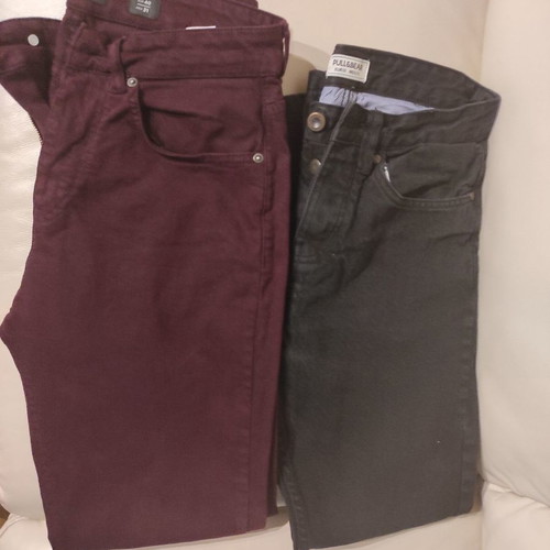 Pull n Bear men's pants new, size 29 and 31, black and burgundy