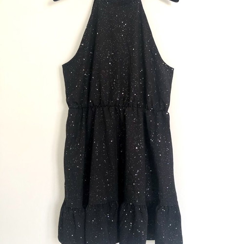 Black halter dress with glitter, size M, new