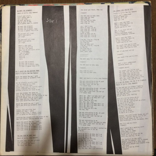 Ramones Pleasant Dreams vinyl used, 1981, rock
