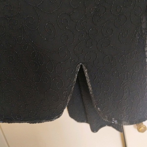 Embroidered jacket used, silk, black, size 5XL