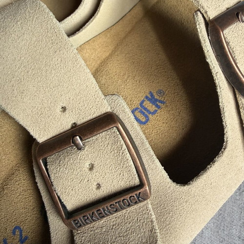 Birkenstock men's beige slippers size 42