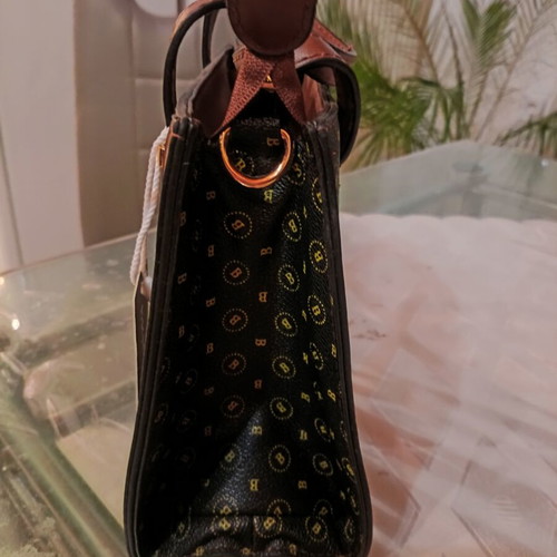 Women's handbag or crossbody bag, black and brown