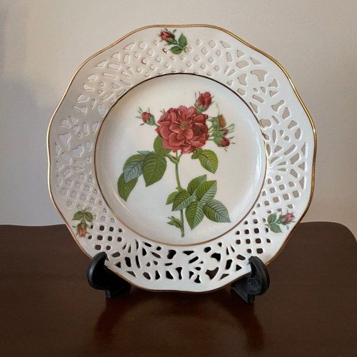 Rosa Classica 12 συλλεκτικά πιάτα πορσελάνης καινούργια με χρυσό φινίρισμα