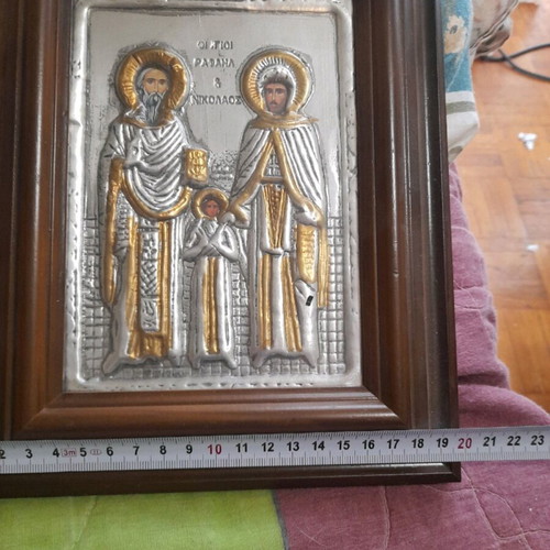 FINAL PRICE ONLY 15 EUROS Gold-plated and silver-plated image with glass