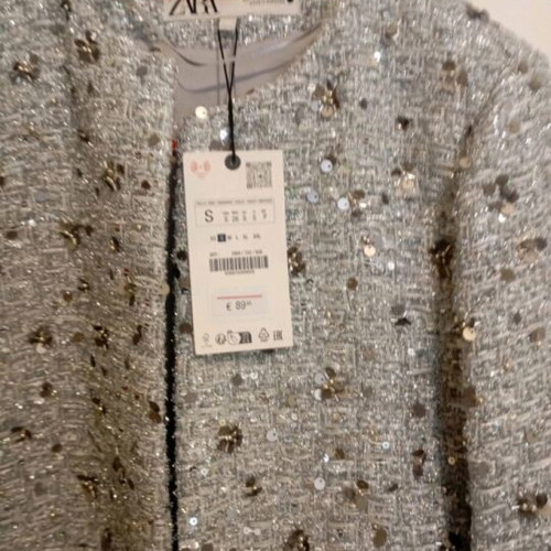 Zara jacket new with grey-silver sequins size S