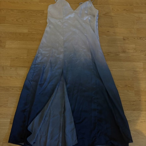 Satin summer dress light-dark blue like new, size M