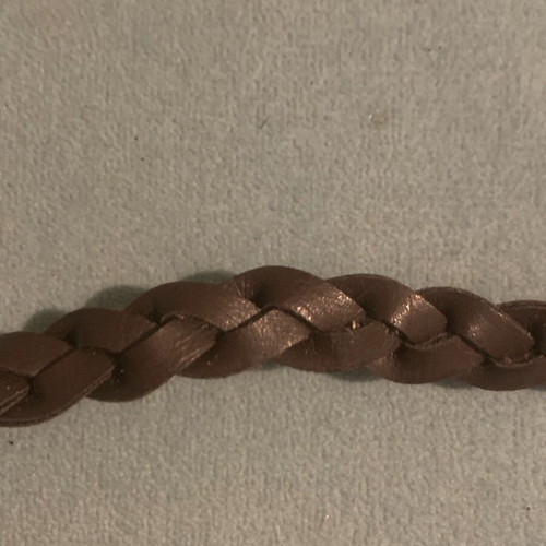 Leather belt braided style like new, brown adjustable
