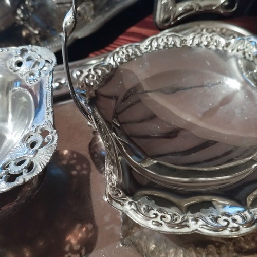 Silver-plated utensils used, set of 16 pieces
