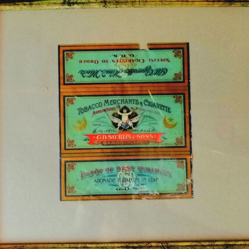 Samos Cigarette Vignettes used, 20th century, set of 2 chromolithographs