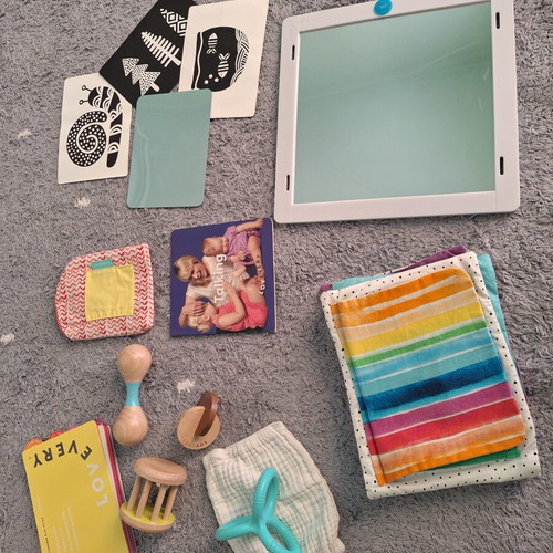 Lovevery The Charmer Play Kit 3-4m used baby toys with guidebook