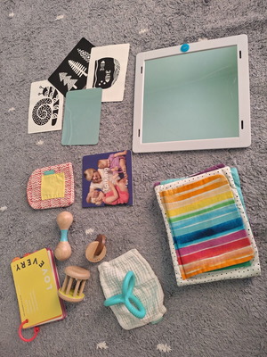 Lovevery The Charmer Play Kit 3-4m used baby toys with guidebook