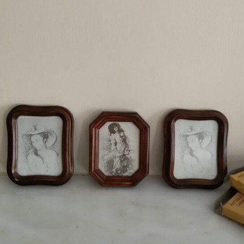 Vintage photo frame set resin 12x9 cm